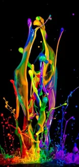 Dynamic and vibrant color splash on a black background.