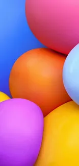 Vibrant abstract wallpaper with colorful balloons.