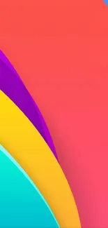 Vibrant colorful abstract wallpaper with bold curves.