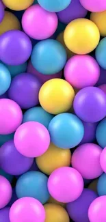 Vibrant mobile wallpaper with colorful balls.