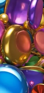 Colorful abstract wallpaper with glossy spheres.