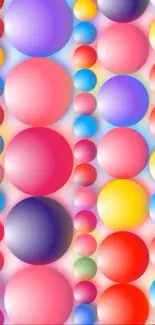 Vibrant colorful bubbles in various sizes on a mobile wallpaper.