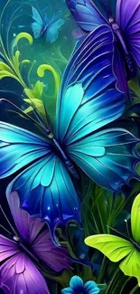 Colorful butterfly artwork for mobile wallpaper.