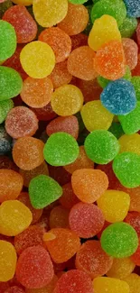 Colorful gummy candy wallpaper with vibrant hues.