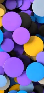 Vibrant, colorful circle pattern wallpaper