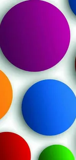 Vibrant circles wallpaper with colorful geometric design.