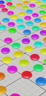 Vibrant and colorful dot pattern wallpaper.