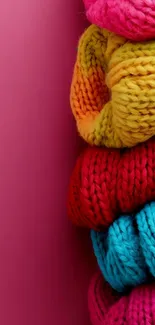 Vibrant and colorful knitted textures in multiple colors.