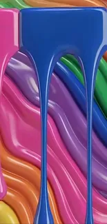 Vibrant abstract wallpaper with colorful paint drips.