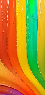 Vibrant paint strokes in rainbow colors on mobile wallpaper.