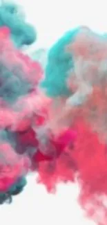 Vibrant pink and blue smoke art wallpaper.