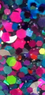 Vibrant wallpaper with colorful sparkles.