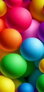 Colorful spheres create a vibrant, lively mobile wallpaper.