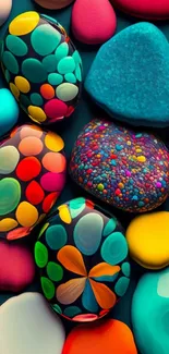 Vibrant and colorful stone pattern wallpaper enhancing mobile screens.