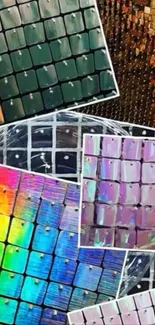 Colorful abstract tile patterns creative wallpaper.