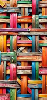Colorful woven texture with vibrant patterns