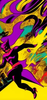 Vibrant superhero comic art with bold colors.