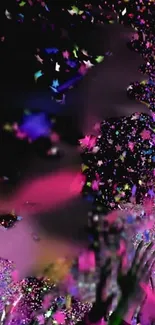 Vibrant mobile wallpaper with colorful confetti burst.