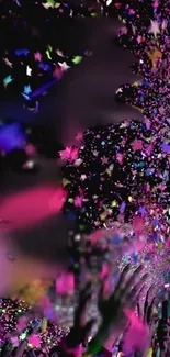 Vibrant confetti explosion in festive art wallpaper design.