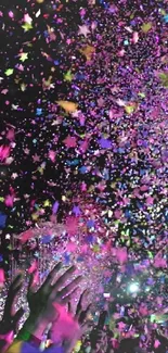 Vibrant confetti explosion in a festive celebration scene.