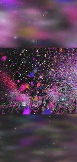 Vibrant mobile wallpaper with exploding confetti against a dark background.