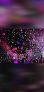 Vibrant confetti explosion at a festive party.