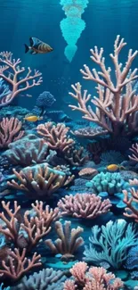 Vibrant coral reef wallpaper with diverse marine life.