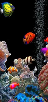 Colorful coral reef with exotic fish and vibrant marine life.