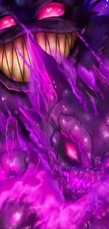 Purple cosmic creatures with glowing eyes in a mystical wallpaper.