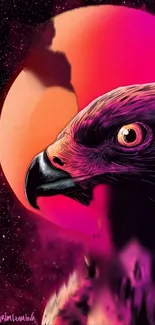 Vibrant cosmic eagle art with a celestial background.