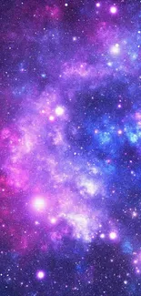 Colorful galaxy scene with stars and nebula.