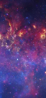 Colorful cosmic galaxy wallpaper with nebulas and stars, perfect for phones.