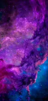 Mesmerizing purple and blue cosmic galaxy wallpaper.