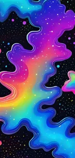 Colorful cosmic galaxy wallpaper with vibrant swirls.