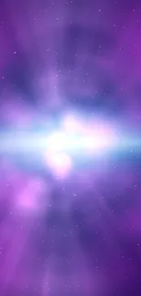 Vibrant cosmic purple and blue mobile wallpaper with a glowing effect.