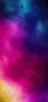 Vibrant cosmic gradient wallpaper with magenta and blue hues.