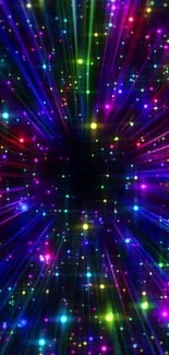 Cosmic light burst with vibrant colors