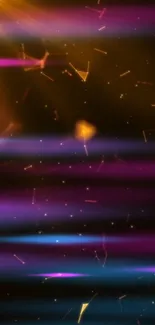 Colorful cosmic light streaks wallpaper for mobile.