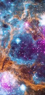 Colorful cosmic nebula with stars in vibrant hues.