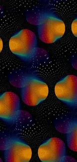 Vibrant cosmic patterns on a dark background wallpaper.