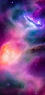 Colorful nebula and stars in space wallpaper