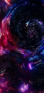 Vibrant cosmic swirl wallpaper in neon colors.