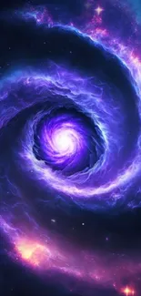 Vibrant purple and blue cosmic swirl depicting a galaxy.