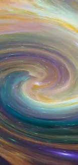 Colorful cosmic swirl wallpaper with vibrant galaxy design.