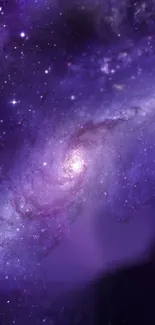 Vibrant purple cosmic swirl wallpaper for mobile.