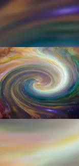 A vibrant cosmic swirl in rich colors.