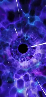 Blue and purple cosmic vortex wallpaper.