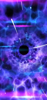 Vibrant cosmic vortex with purple and blue hues.