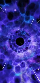 Purple cosmic vortex mobile wallpaper with space theme.