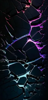 Vibrant cracked screen with neon colors in an abstract design.